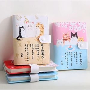 Defterler Sevimli Kawaii Deri A6 Kedi Not Defteri Japon Renk Sayfası Sketchbook Graffiti Diary Planner Öğrenci Filofax Not Defteri Hediyeler Malzemeleri