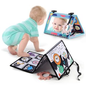 Детское зеркальное животик времени детские сенсорные игрушки детская ткань книга Силиконовая детская проведенная зеркало с активностью скрипа