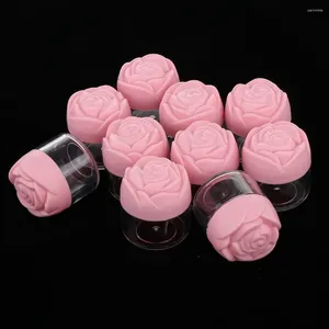 Бутылки для хранения 10 кусочков 20 г пластиковые косметические кремовые контейнеры с винтными крышками в форме розовых
