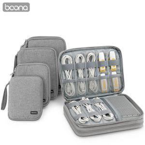 Сумки Boona Bord Organizer USB Кабельные электронные аксессуары Сумка для хранения для iPad Mini Hard Drive Bank однослойный двойной слой