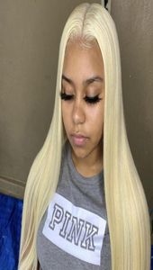 613 Blonde Care Part Wig Средняя часть Прямой парики для волос.