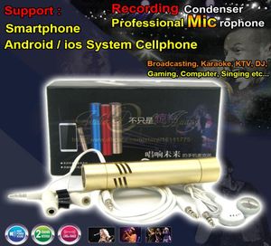 Akıllı telefon için en kaliteli mini 35mm kondenser mikrofon kayıt mikrofonu iOS android cep telefonu karaoke mikrofon kulaklık MI9531770