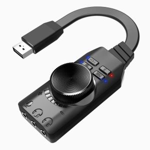 7.1 -канальный внешний USB Computer Game Sound Card для Pubg Gaming Внешняя аудиозареала 3,5 мм USB -адаптер и воспроизведение PC Ноутбук