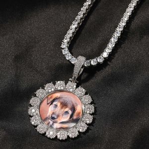 Высококачественное хип -хоп милый индивидуальный фото круглый кадр подвесной ожерель