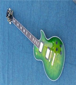 İyi ucuz çin özel elektro gitar beyaz blok inci kakma katı maun gövdesi sol elle mevcut 5185475