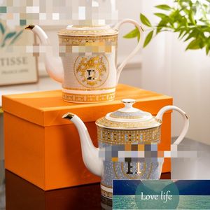 Klasik Seramik Kahve Hediye Kutusu Ev Öğleden Teapot Avrupa İyi Görünümlü Seramik Altın Soğuk Su Şişesi Çapraz Sınır