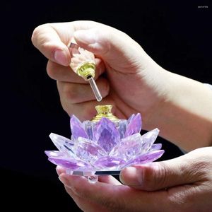 Depolama Şişeleri Vintage Doldurma Parfüm Şişesi Kristal Mor Boş Lotus Çiçek Figürinleri Cam Hediye Onun kız arkadaşı karısı ev