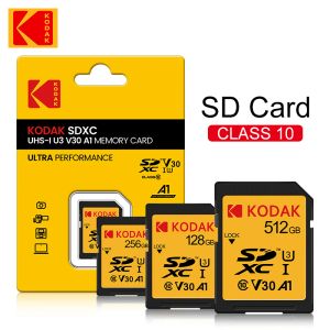 Карты карты карты памяти Kodak SDXC 128 ГБ / 64 ГБ U3 V30 4K Высокоскоростные SD -карты для камеры.