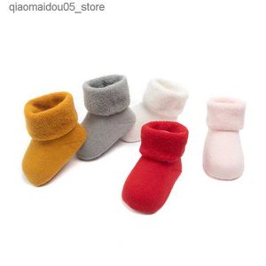 Çocuk Çorap Sonbahar Kış Kalın Bebek Çorap Pamuk Çorap Sıcak Toddler Erkek ve Kız Sıcak Zemin Çorapları Yenidoğan Çocuk Giyim Aksesuarları Q240413
