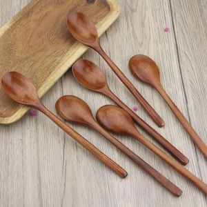 Cucchiai 6pcs 23,5 cm zuppa di legno ecologica in legno per mangiare mescolando un utensile da cucina a manico lungo