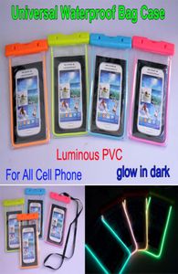 Universal Luminous Clear PVC Su Geçirmez Torba Sualtı Pouch iPhone 6 6s için Dayanıklı Kılıf Kapağı Samsung Note 54 S6 S56512094