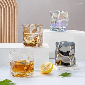 Şarap bardakları büküm cam su bardağı renkli ağız yüksek değerli kristal viski kokteyl sprite kola