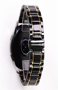 20 мм 22 -мм роскошная керамическая стальная черная ремешок для Galaxy Watch4 S3 AMAMFIT GTS WATCH BARSE BRALET BREELTER РАСПАСНЫЙ 2206248724686