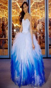 Harika Quinceanera Elbiseler Ucuz 2019 Tatlım Boncuklu Çırpma Debutante Mavi Masquerade Balo Balo Kıyafetleri Özel Make 16 5513761
