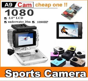 SJ4000 A9 Style 2 inç LCD ekran Mini Spor Kamerası 1080p Tam HD Action Camera 30m Su Geçirmez Kameralar Helme2861184