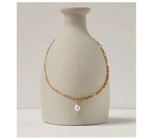 Подвесные ожерелья Простые натуральные настоящие жемчужные ожерелье Женщины мода дикий свет роскошный винтажный барочный стиль.