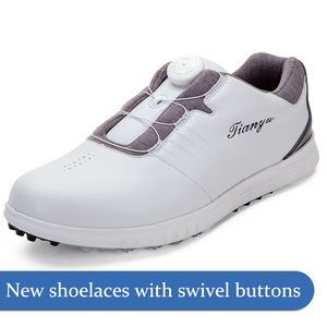 Golf ayakkabıları Erkekler döner bağcıları rahat spor ayakkabıları sabit derin kılıf tabanları çivi olmadan kaymaz su geçirmez ayakkabılar
