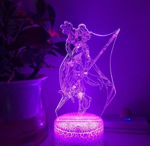 Gece Işıkları Genshin Etkisi 3D LED LAM LAMP YATAK ODASI MANGA ANIME FAKETİ AKRİK PORTRE ODASI DEĞERLER LAMBARA DE NOCHE DORMIODIO LUCENIG9313031