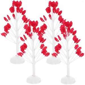 Flores decorativas 4 PCs estátuas de árvore de arame diy decoração de casa artesanato exclusivo layout chique adorno adorno de ferro