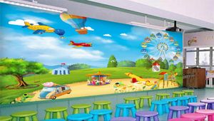 Пользовательские фотообои 3D Cartoon Playground Room Sleed Стена украшения стены роспись обои для детской комнаты Modern2418493