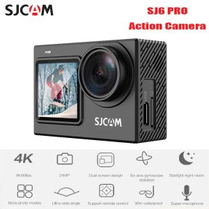 Kameralar Sjcam Sj6 Pro Action Camera 6axis Gyroscope Stabilizasyon 4K 60 FPS 24MP WiFi Webcam 165 ° geniş Fov H.264 Spor Video Kameraları