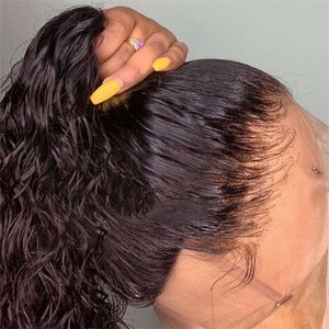 Кружевное фронтальное парик вода волна полная кружевная человеческая парик для чернокожих женщин извращенные перуанские шнурки для волос с передним парик