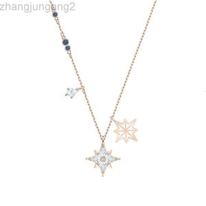 Designer Swarovskis Schmuck Shi Jia 1.1 Originalvorlage achteckige Halskette Weibliche Element Kristallstern Schneeflockenkragen Kette