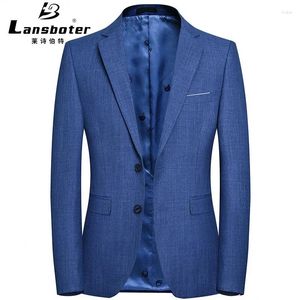 Erkekler Suits Slim Fit İngiliz Tasarım Blazer Erkekler Kalite Mavi İki Düğme Takım elbise Ceket İş Düğün Partisi Maskulino FS-209