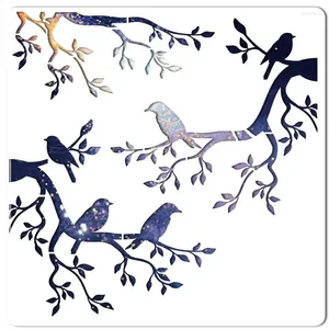 Hediye Sarma Ağacı Şablon Şablonu Kuş Büyük 11.8x11.8 inç Yaprak siluetinde yeniden kullanılabilir kuşlar tabela ev dekor
