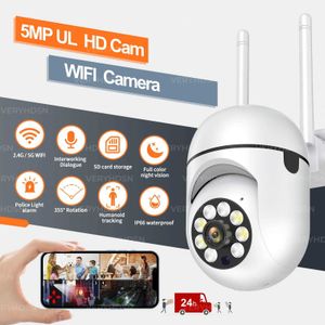 Telecamere IP 5MP Camera WiFi IP Outdoor 5G Wireless Security Protection Monitor AI Smart Tracking Surveillance Telecamere Audio 4X 240413