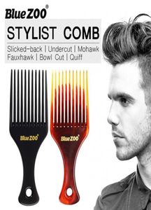 Bluezoo Erkekler Saç Tomberi Ekleme Afro Saç Pick Com Fork Yağ Slick Styling Saç Fırçası Kuaförlük Aksesuar7950500