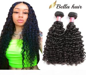 Bella Hair 2pcs Lot High High Grade Peruvian Deep Curly Wave Bundle Бразильские волосы Плетения толстые сырые индийские волосы. 2894135