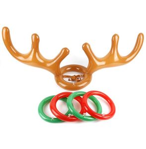 Renerna gonfiabile Cappello di Natale Angello Anello antler lancio di giochi per feste di vacanza giocattoli Outdoor Fun Infantil Navidad Decoration Christmas1044040