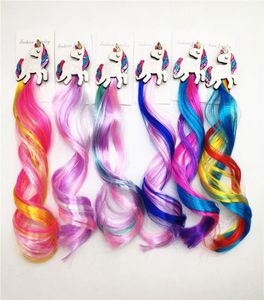 Saç Uzantıları Kıvırcık Peruk Çocuklar İçin Kızlar Unicorn Head Saç Yayları Klipler Prenses Bobby Pins Saç Teslim Barrette Saç Aksesuarları 50PCS 9443278