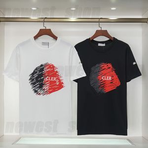Erkek Tasarımcı Marka T-Shirts Tshirt Tişörtler Tee Lüks Klasik Mektup Baskı Kırmızı Siyah Basit Geometri Turuncu Monogramlı Temel Katı Kol Giyim Kadınları