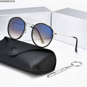 Роскошные ретро -круглые дизайнерские солнцезащитные очки поляризованные женщины дизайн бренда