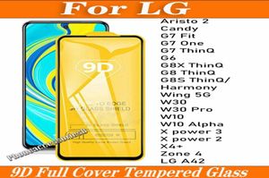 9d tam kapak temperli cam telefon ekran koruyucu LG Aristo 2 Şeker G7 Fit One Thinq G6 G8X G8 G8S Harmony Wing 5G W30 Pro W6778582