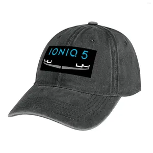 Berets Ioniq 5 Ильтозный фронт -гриль и логотип в голубой ковбойской шляпе джентльмены дети для мужчин