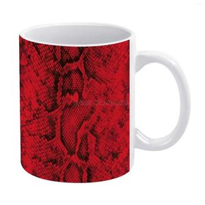 Kupalar kırmızı yılan derisi beyaz kupa arkadaşlara ve aile yaratıcı hediye 11 oz kahve seramik yılan cilt SNA