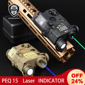 Işıklar kırmızı yeşil mavi nokta lazer görme oyuncakları PEQ15 Beyaz LED Airsoft Gun Sport Flashlight Aydınlatma Flaşı Av Aracı AR15 PEQ NO IR