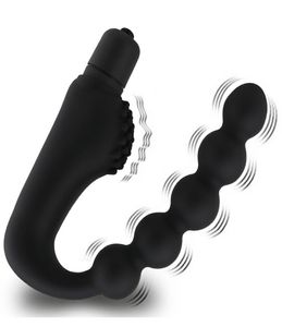 Yutong Silicone 10 Speeds Anal Plug Plug Prostate Massager Vibrator Butt Plugs 5 Beads Toys для женщин Магазин продуктов для женщин O1828310