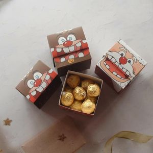 Hediye Sargısı 8.5 8.5cm 10 PCS Noel Noel Baba Elk Gülün Happing Paper Box Cookie Şeker Tatlı Çikolata Partisi Ambalaj