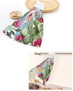 Havlu bitki kaktüs çiçek sanat el havlu ev mutfak banyo asılı bulaşık havası döngüler hızlı kuru yumuşak emici