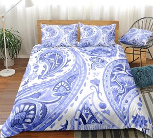 Постилочные наборы Paisley Set Set Blue Peedsep Cover Cover Color Color Кровати артичный стиль домашний текстиль микрофибрь для детей