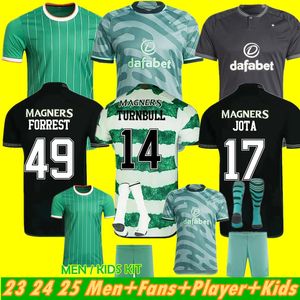 2024 2025 Yeni Stil Keltler Kyogo Futbol Gömlek Kısa Kol 23 24 25 Avrupa Evi Uzak Üçüncü Futbol Formaları Celtic Daizen Reo McGregor Hoops Yıldönümü Maillots Kiti