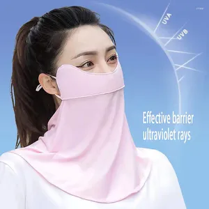 Eşarplar Açık İpek Güneş Koruyucu Maskesi Kadınlar Yaz Anti-UV hızlı kuruyan yüz kapak Eşarp Nefes Boyun Korunması Hang Head Band
