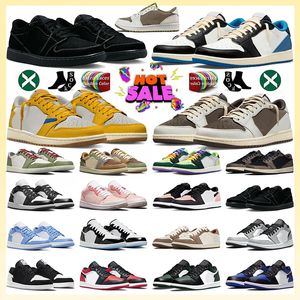 Canary 1 Düşük Basketbol Ayakkabıları 1S Siyah Phantom Craft Inside Out Golf Zeytin Dark Mocha UNC Gri Tavşan Zeytin Parçası Kore Magpie Mens Trainers Sneakers