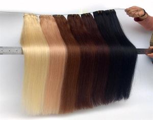 Бразильские девственные волосы пучки Remy человеческие волосы наращивания черно -коричневая блондинка серая красная синяя человеческая плетение волос.