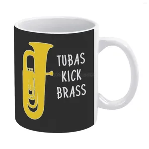 Кружки туба-тубас кик латун-фанни-марширующая группа / концертный дизайн белая кружка настраиваемая печать смешное чайная чашка персонализированный кофе