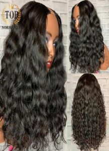 TopNormantic 26 QUOT U PART WIG 180 Плотность Блестящих Человеческие Парики волос Бразильская Реми Природная волна для чернокожих женщин LACE1027274